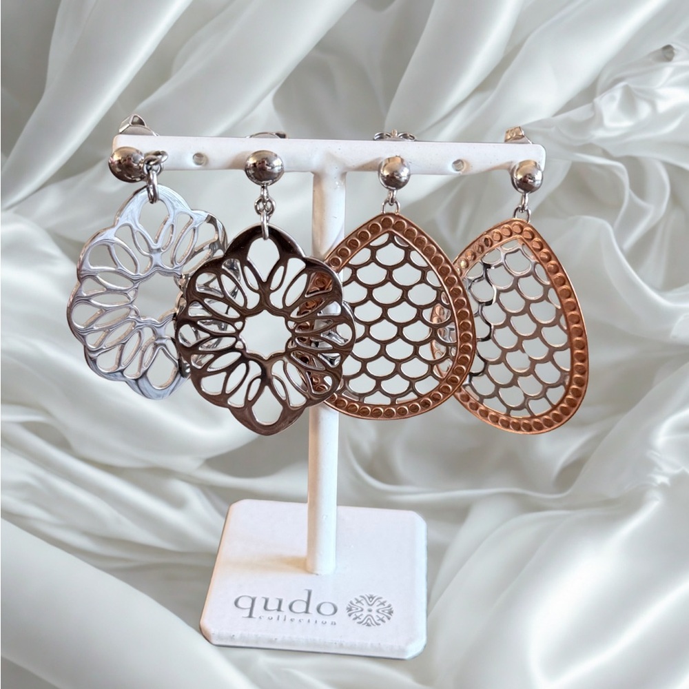 Silver and Gold Earrings Set